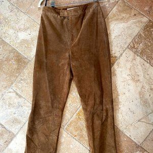 Vintage Margaret Godfrey Nutmeg Suede Pants, size 6, 27" waist, 28" lgth, lined